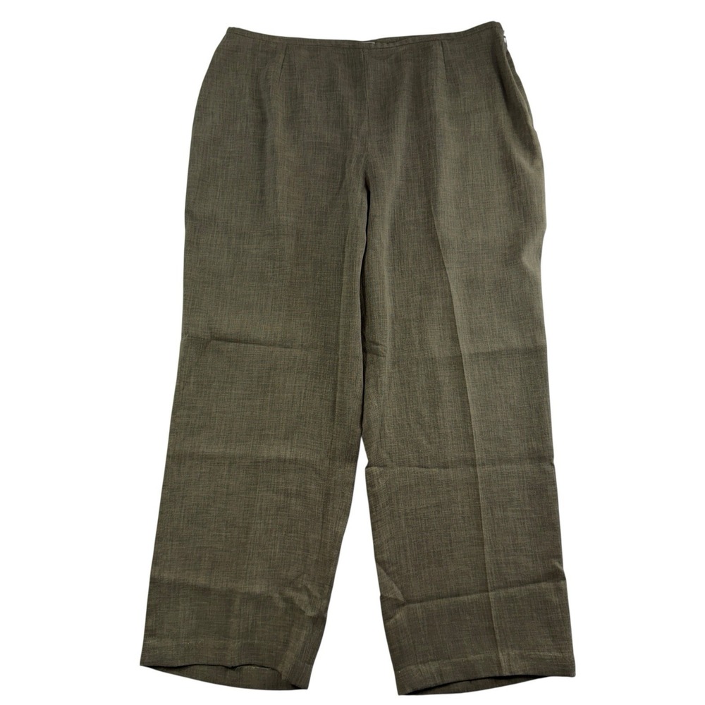 Armani Collezioni Sz 14 Pants Women's Straight Wide Leg Knit Trouser Flax Blend